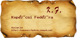 Kopácsi Fedóra névjegykártya